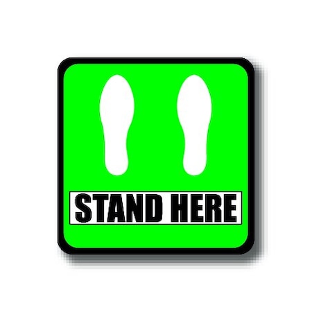 Ergomat 6in SQUARE SIGNS Stand Here DSV-SIGN 36 #2923 -UEN